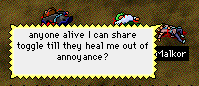 Malkor threatening to be annoying until he's healed.